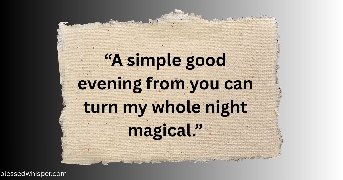 good evening message for love